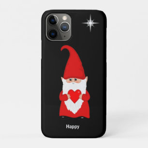 Funda Para iPhone 11 Pro Gnomo feliz con corazón sobre negro