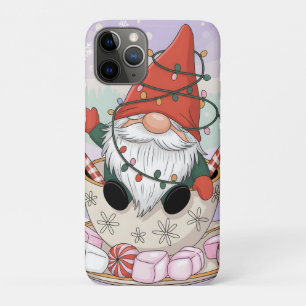 Funda Para iPhone 11 Pro Gnomo Navideño Adorable en una Taza de Té de Dibuj