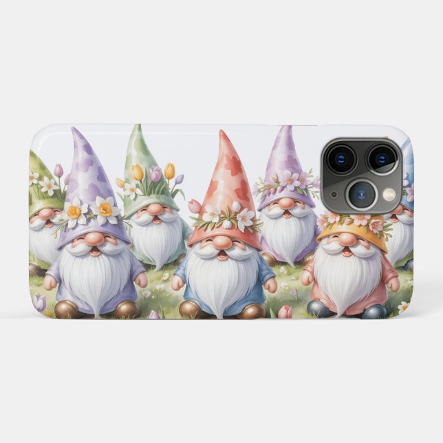 Funda De Case-Mate Para iPhone Gnomos de primavera en una pradera (Reverso (horizontal))