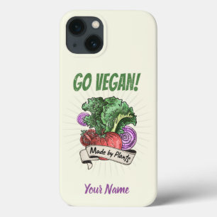 Funda Para iPhone 13 Go Vegan Made by Plants veggie vintage vegetariano