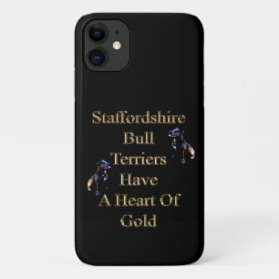Funda Para iPhone 11 Gold Design Staffordshire Bull Terrier,
