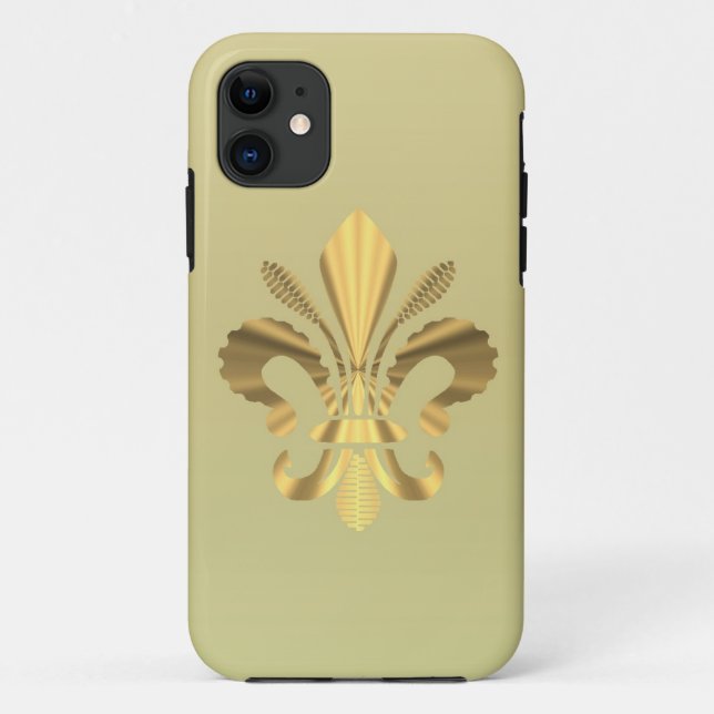 Funda De Case-Mate Para iPhone Gold fleur de lys (Reverso)