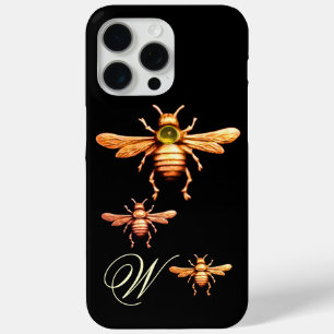 title_seo2 GOLD HONEY BEES MONOGRAM Negro