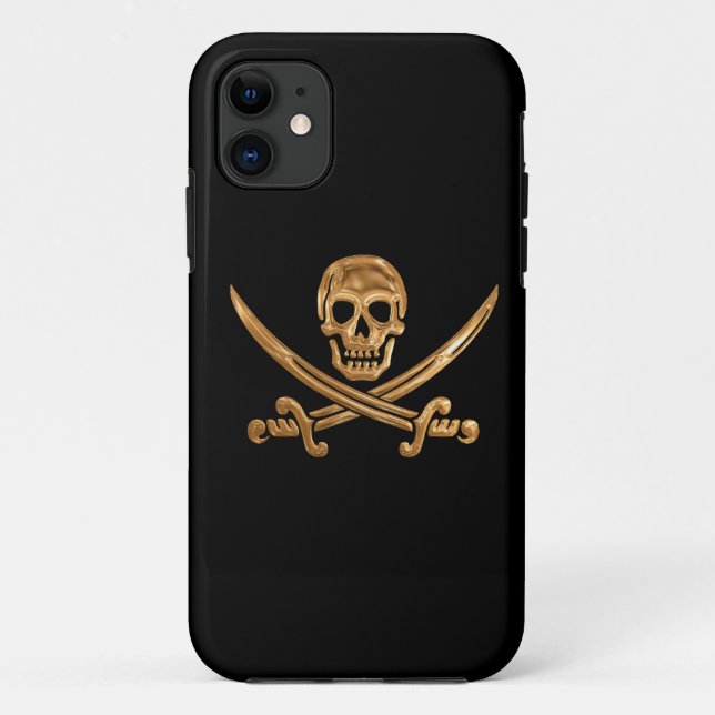 Funda De Case-Mate Para iPhone Gold Jolly Roger (Reverso)
