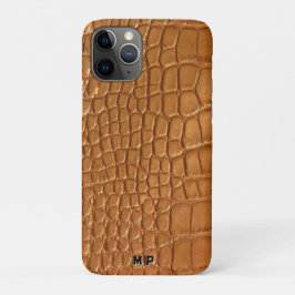 Funda Para iPhone 11 Pro Gold leather texture luxury meeting planner