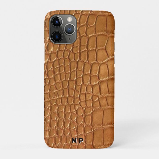Funda De Case-Mate Para iPhone Gold leather texture luxury meeting planner (Reverso)