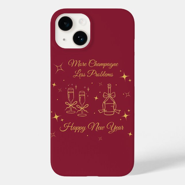 Funda De Case-Mate Para iPhone Gold Line Art New Year Design (Reverso )