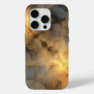 Funda Para iPhone 15 Pro Gold Marble Abstract Design