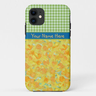 title_seo2 Golden Daffodils y Green Check Gingham