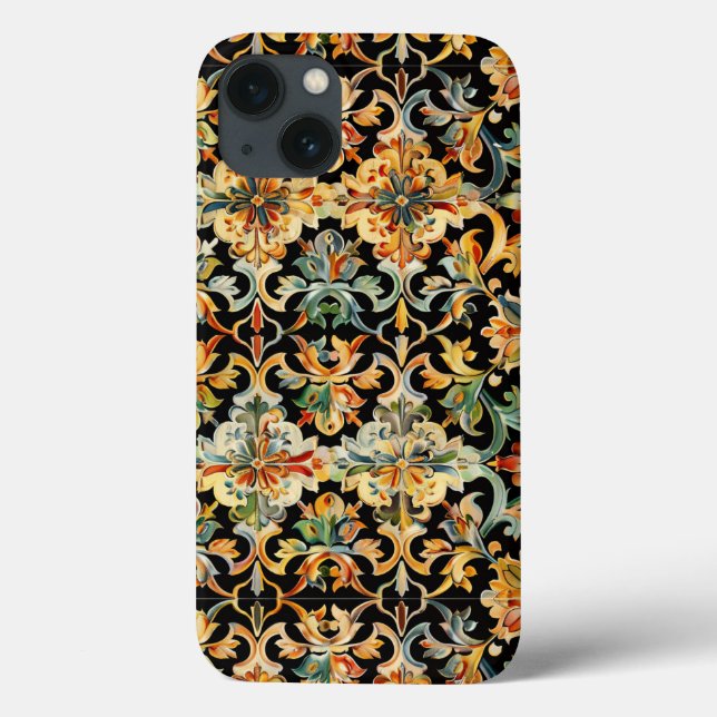 Funda De Case-Mate Para iPhone Golden Flourin On Black (Reverso)