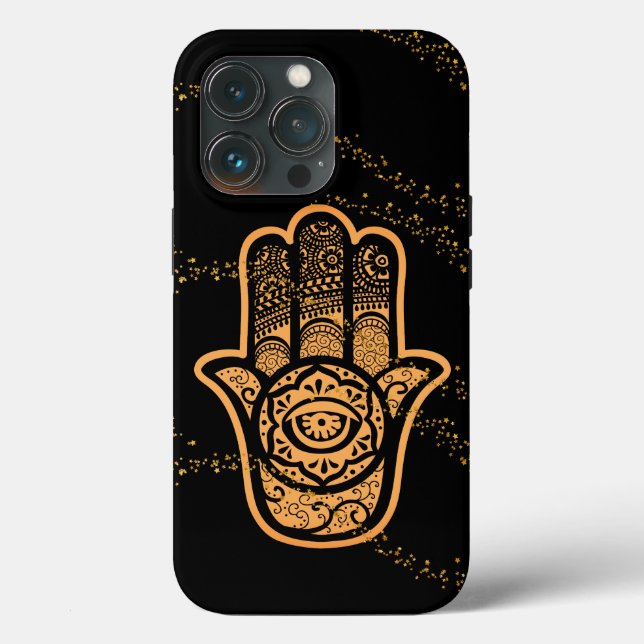 Funda De Case-Mate Para iPhone Golden Hamsa Hand (Reverso )