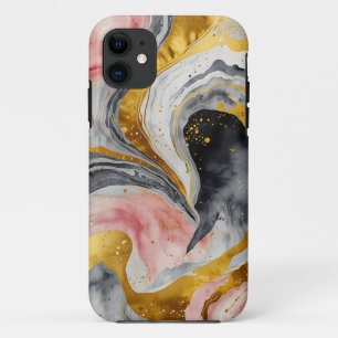 Funda Para iPhone 11 Golden Marble Whirls