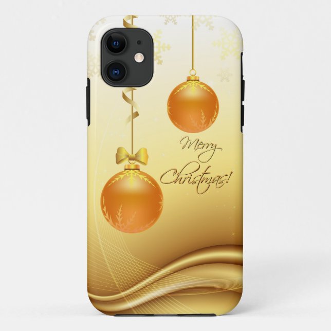 Funda De Case-Mate Para iPhone Golden Merry Christmas (Reverso)