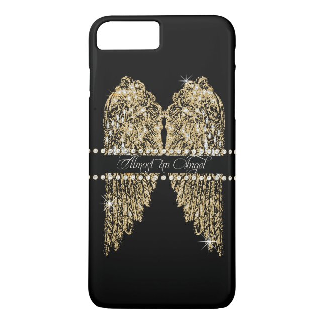 Funda De Case-Mate Para iPhone Golden n Diamond Jewel Look Angel Wings Bling (Reverso)