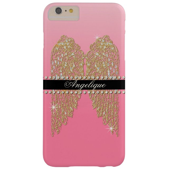 Funda De Case-Mate Para iPhone Golden n Diamond Jewel Look Angel Wings Bling (Reverso)