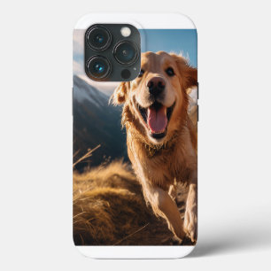 Funda Para iPhone 13 Pro Golden Retriever Feliz Corriendo