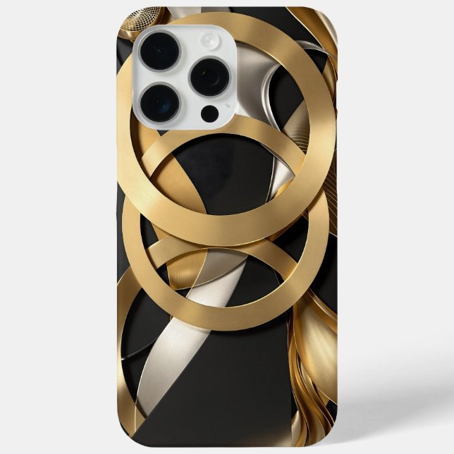 Funda De Case-Mate Para iPhone Golden Rings Resumen Arte - Diseño de lujo moderno (Reverso )