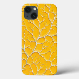 Funda Para iPhone 13 Golden Yellow iPhone Case Vein Design Bold