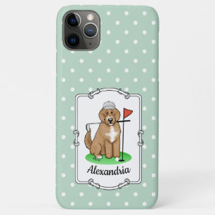 Funda Para iPhone 11 Pro Max Goldendoodle Perro Jugando Golf (rojo whmk2) Diver