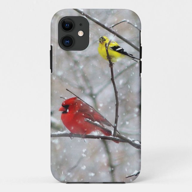 Funda De Case-Mate Para iPhone Goldfinch Y Cardinal (Reverso)