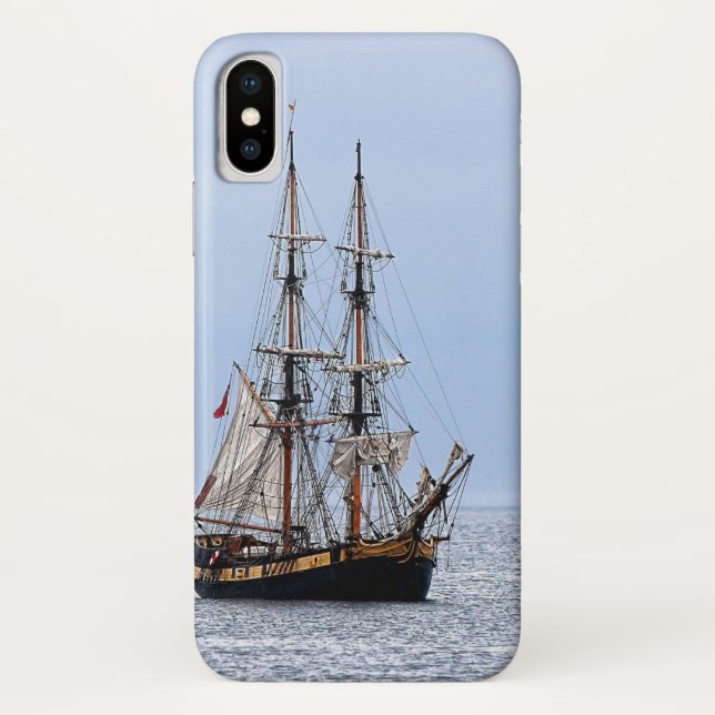 Funda De Case-Mate Para iPhone Goleta Náutica Cielos Azules (Reverso)