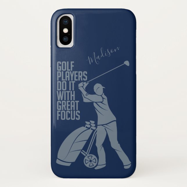 Funda De Case-Mate Para iPhone GOLF PLAYER nombre personalizado y estuches de tel (Reverso)