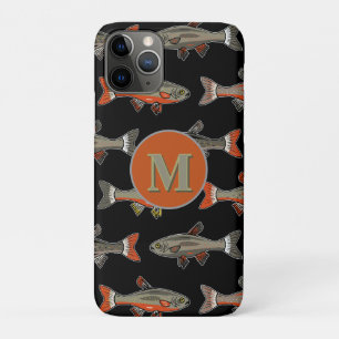 Funda Para iPhone 11 Pro Golf y Pesca Trucha de arroyo Naranja Gris Negro