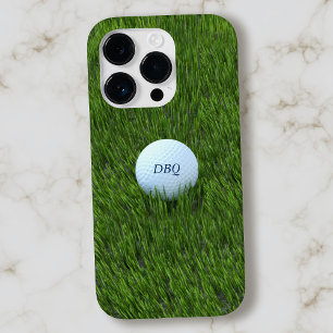 Funda Para iPhone 14 Pro De Case-Mate Golfer Dad Golf Ball en el verde del Monograma Bru