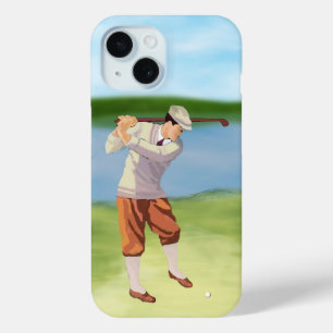 Funda Para iPhone 15 Golfer vintage por el Riverbank