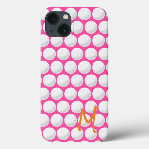 Funda Para iPhone 13 Golfing INITIAL Naranja Blanco Rosa Deportes Prepp