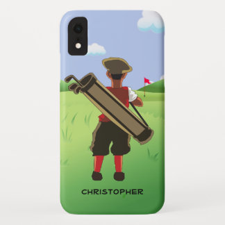 Funda Para iPhone XR Golfista personalizado en campo de golf