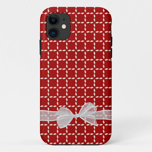 Funda De Case-Mate Para iPhone Golpe blanco en rojo (Reverso)