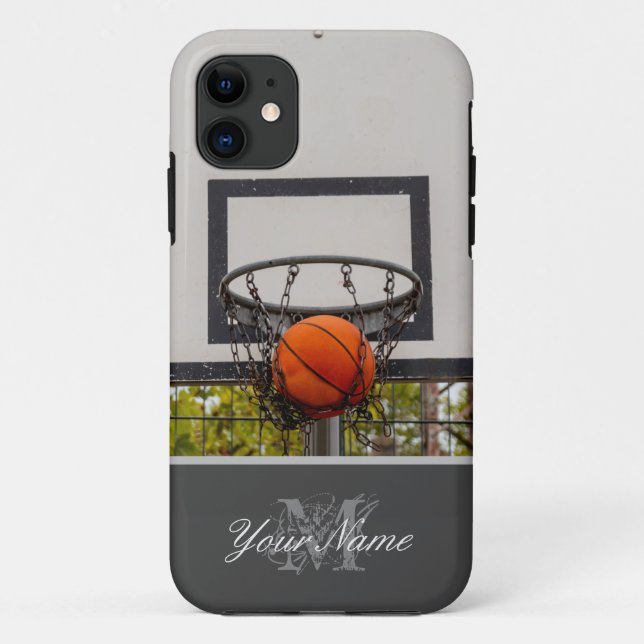 Funda De Case-Mate Para iPhone ¡Golpeo directo en la cancha de baloncesto! (Reverso)