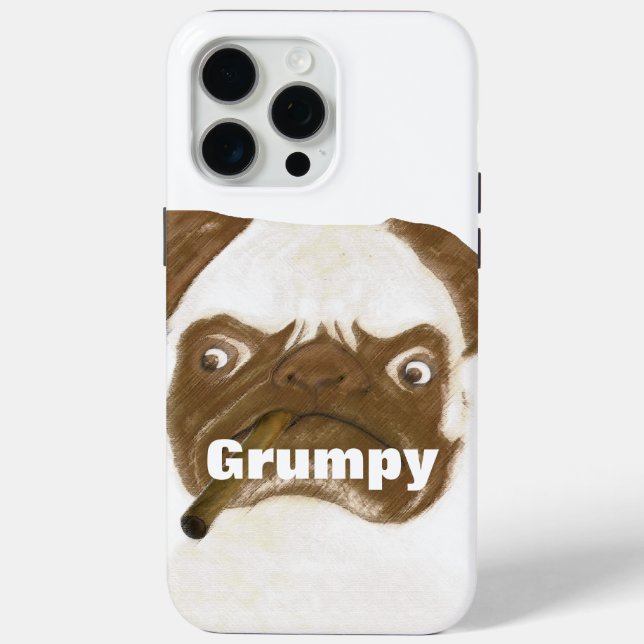 Funda De Case-Mate Para iPhone Goma grumpy personalizada con cigarro (Reverso )