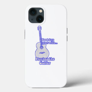 Funda Para iPhone 13 Good days start with playing the guitar. blue