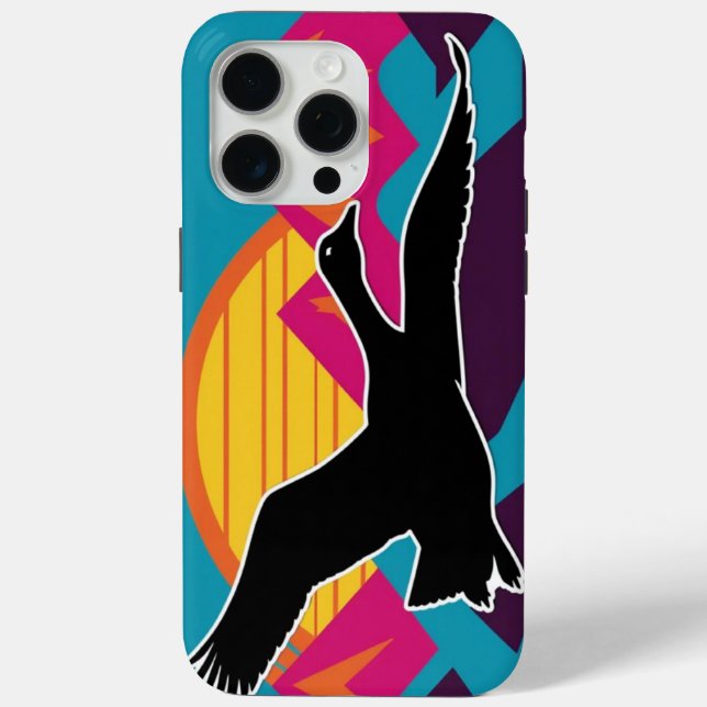 Funda De Case-Mate Para iPhone Goose volando al atardecer (Reverso )