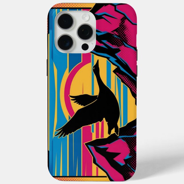 Funda De Case-Mate Para iPhone Goose volando al atardecer (Reverso )