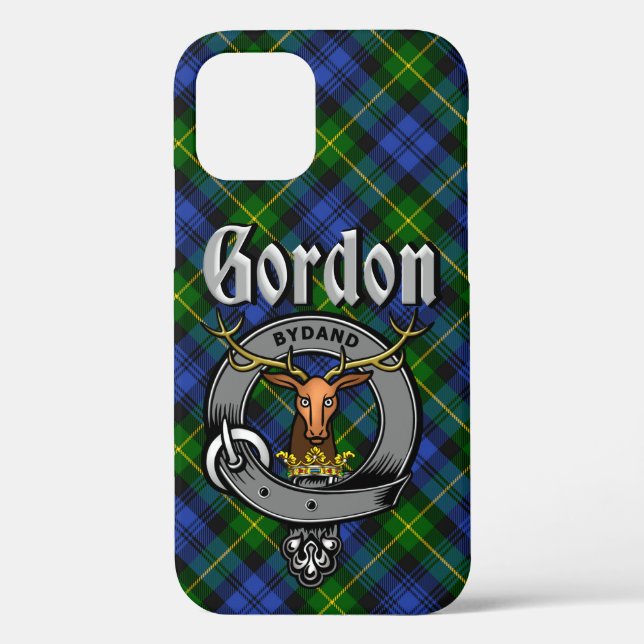 Funda De Case-Mate Para iPhone Gordon Clan Badge y Tartan (Reverso )