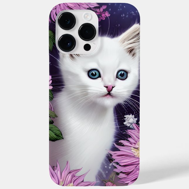 FUNDA DE Case-Mate PARA iPhone GORGEOUS FLUFFY BLANCO PEQUEÑO KITTLE OJOS AZULES (Reverso)