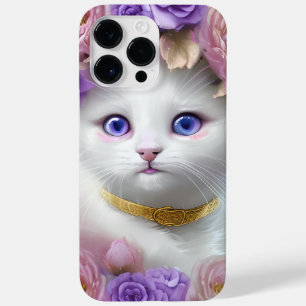 FUNDA PARA iPhone 14 PRO MAX DE Case-Mate GORGEOUS FLUFFY BLANCO PEQUEÑO KITTLE VIOLET OJOS