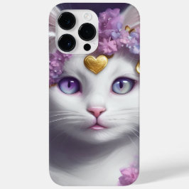 FUNDA PARA iPhone 14 PRO MAX DE Case-Mate GORGEOUS FLUFFY BLANCO PEQUEÑO KITTLE VIOLET OJOS