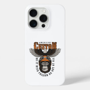 Funda Para iPhone 15 Pro Gorila Americano Águila Motociclista Vintage