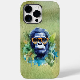 Funda Para iPhone 14 Pro Max De Case-Mate Gorila de jungla acuarela con gafas de sol y hojas