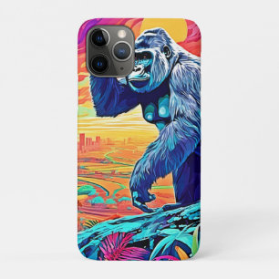 Funda Para iPhone 11 Pro Gorila de la jungla de Neon Fantasy Urban