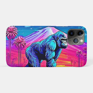 Funda Para iPhone 11 Pro Gorila de Neon vibrante en una jungla surrealista