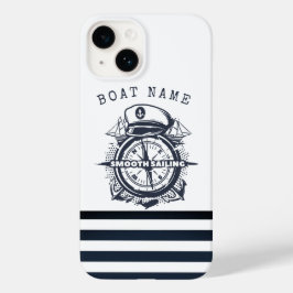 Funda Para iPhone 14 De Case-Mate Gorra Náutico, Ancla, Naval de Ruedas con tiras az