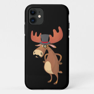 Funda Para iPhone 11 Gorrito divertido de alce con bigote Amante de los
