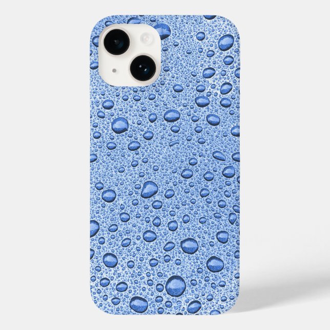 Funda De Case-Mate Para iPhone Gotas de agua azul (Reverso )