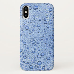 Funda Para iPhone X Gotas de agua azul