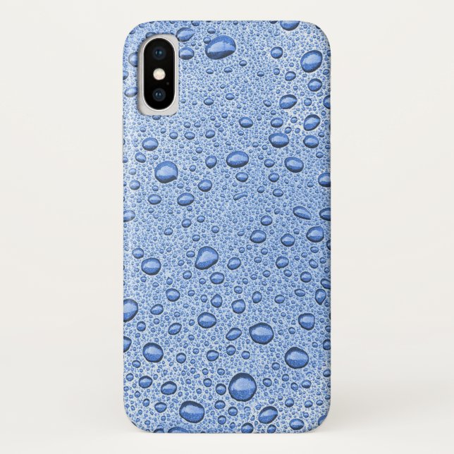 Funda De Case-Mate Para iPhone Gotas de agua azul (Reverso)